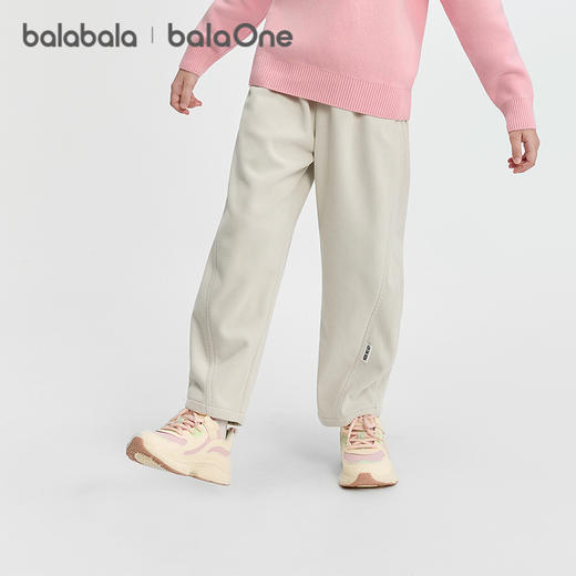 巴拉巴拉balaOne童装儿童裤子2025秋冬新款男女童加绒弯刀裤保暖 商品图2