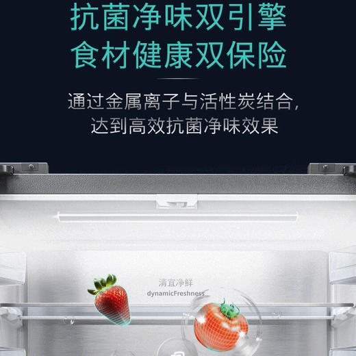 西门子（SIEMENS）十字对开门平嵌冰箱503升大容量存储 抗菌净味 智能抗冷凝技术 三种变温储鲜 玻璃面板 KC88EA256C 湖蕴蓝 商品图7