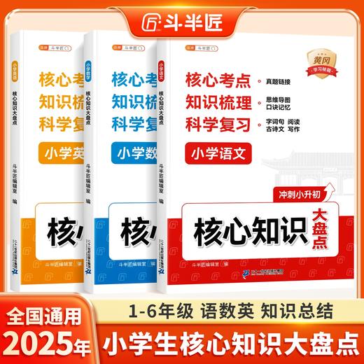 【斗半匠】核心知识大盘点语文数学英语重点知识集锦大全手册人教版考试总复习 商品图0