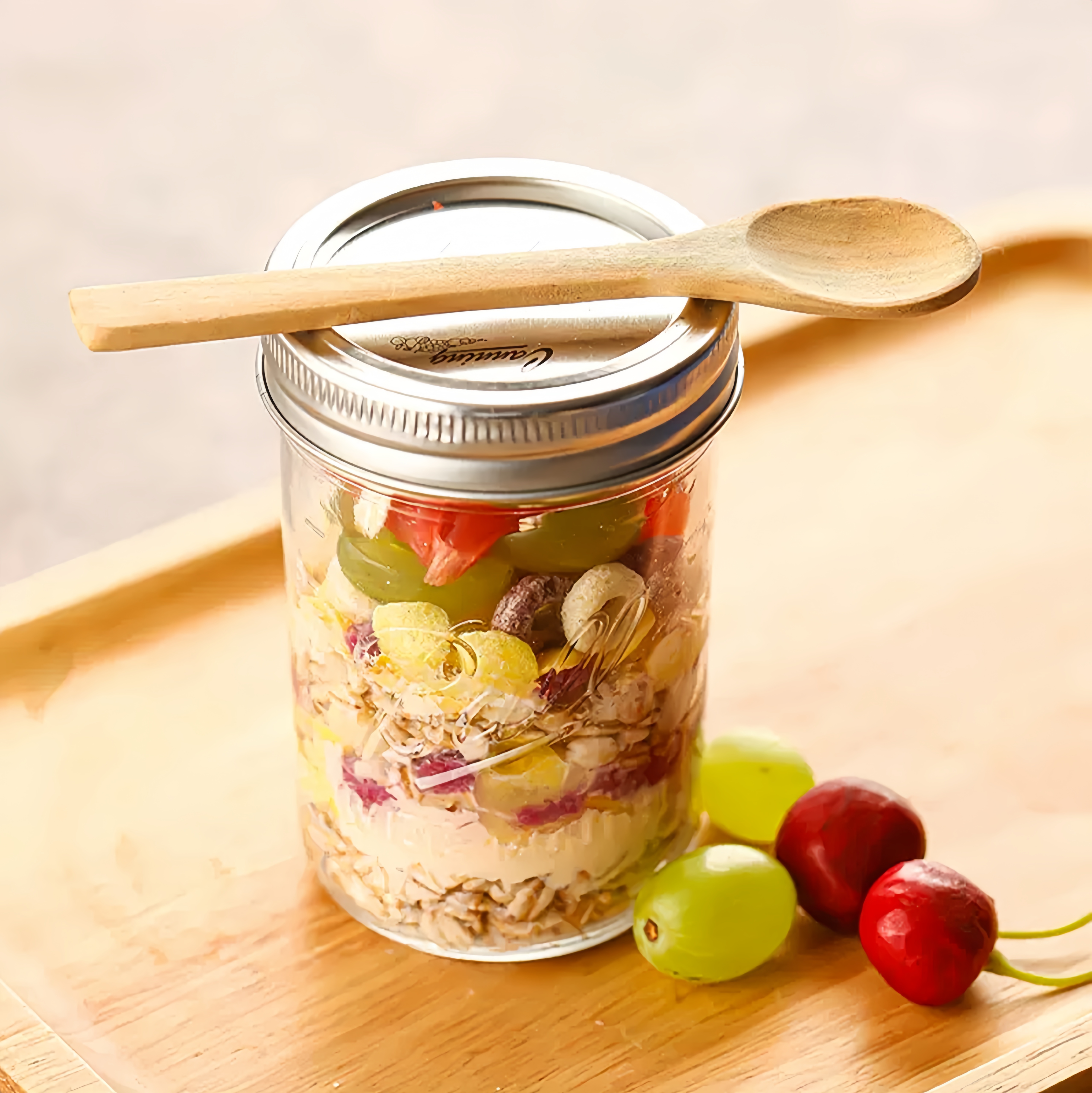 【小红书直播】专属加赠“梅森杯*1+勺子*1”【不耐高温 勿装热水】【实物不含麦片水果  图片仅供参考】