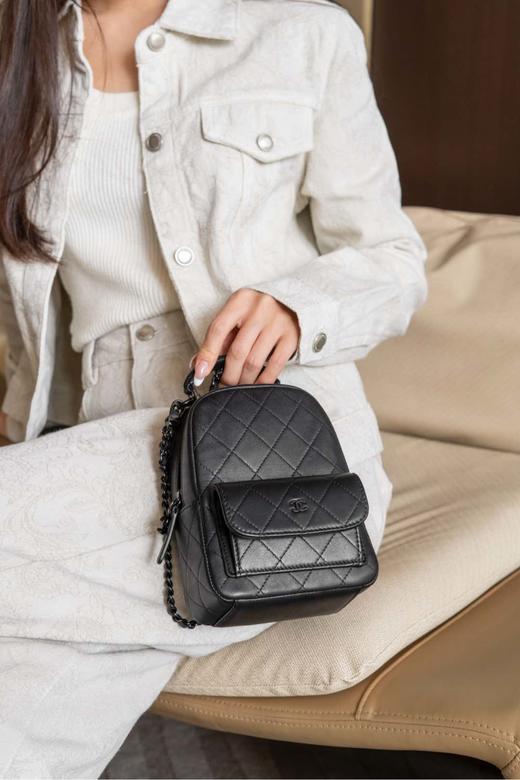 香奈儿  25C so black mini小书包 全黑（LZ） 商品图4