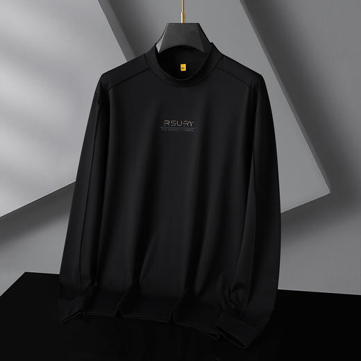 【DG】大依优型大码男士长袖T恤半高领打底衫简约时尚潮秋季新款加肥加大码休闲半高领长袖打底衫商务300斤 商品图9