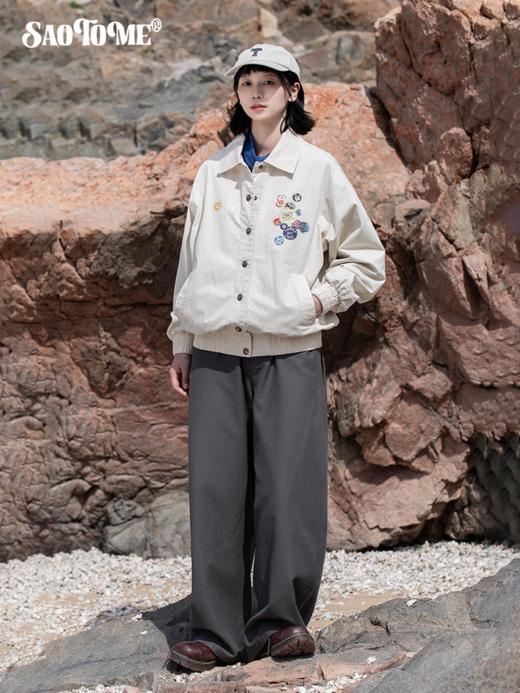 早乙女惠子saotome/STMWT13297/徽章水洗教练夹克 商品图1