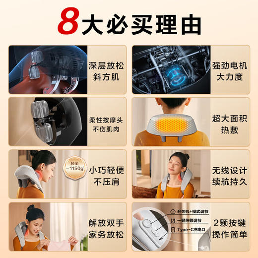 H5系列1代 SKG按摩披肩 灰棕色 商品图6