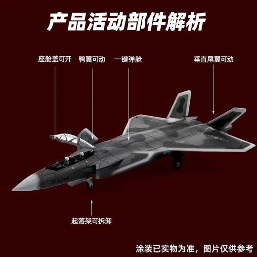 【长春航展、九三阅兵纪念品-新品重磅】特尔博-阅兵系列-歼20S黑色涂装 飞机模型合金仿真战斗机航模歼20S新涂装 商品图6