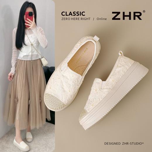 ZHR则则渔夫鞋女2025新款透气懒人一脚蹬平底乐福鞋厚底休闲单鞋 商品图0