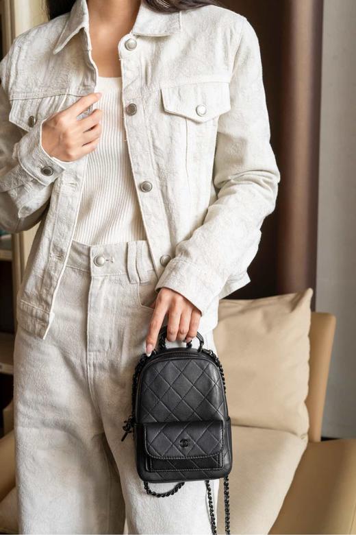 香奈儿  25C so black mini小书包 全黑（LZ） 商品图5