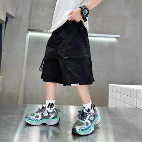 【孤品捡漏】G136男童黑色口袋休闲短裤-喜出