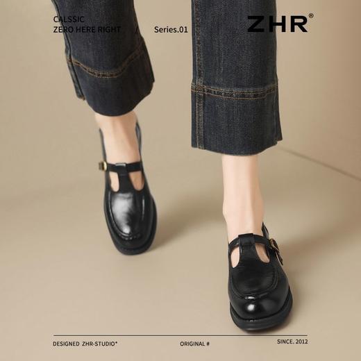 ZHR则则复古玛丽珍鞋女鞋2025新款英伦圆头小皮鞋法式乐福鞋单鞋 商品图2