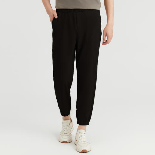 【易打理】圣得西男士休闲裤2025秋季新款时尚松紧腰头系带锥形裤 商品图2