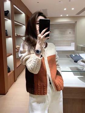 【孤品捡漏】G156桔咖拉链针织开衫（袖子为加长袖）-喜出
