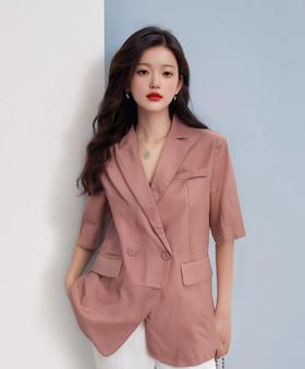 QG10787#天丝亚麻西装外套