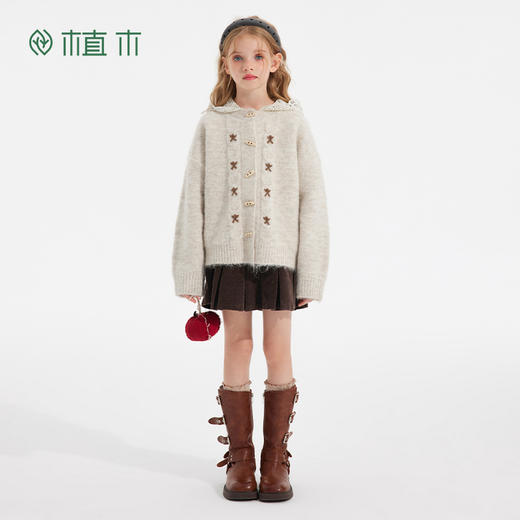 【连帽针织开衫】植木童装 2025秋季新款女童连帽针织开衫毛衣 商品图3