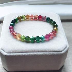 6.8mm单圈彩虹碧玺手串