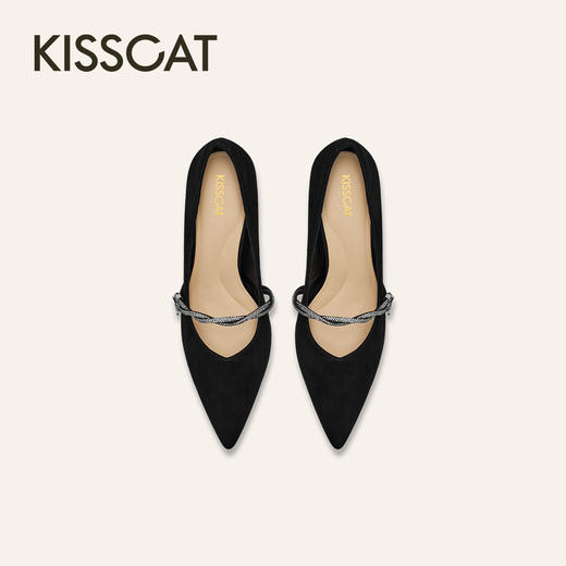 【云粉节】BF楼KISSCAT接吻猫[灿若星河]25新法式尖头单鞋婚鞋黑色高跟鞋女细跟KA65580-10吊牌价1499活动价899 商品图3