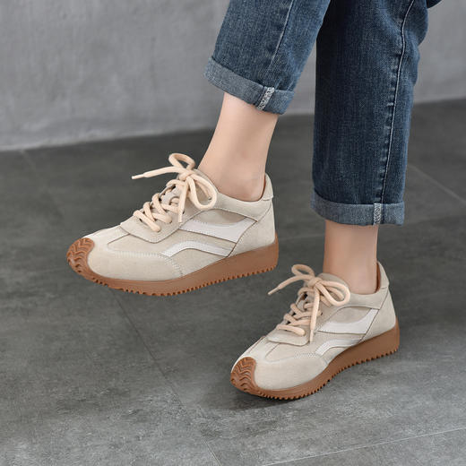 TN T6801-06复古软底德训鞋休闲单鞋真皮系带舒适鞋 商品图2