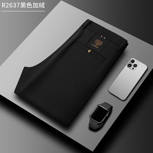 【加绒保暖】罗蒙男士秋冬加绒休闲裤加厚保暖休闲直筒商务通勤男长裤弹力舒适 商品图4