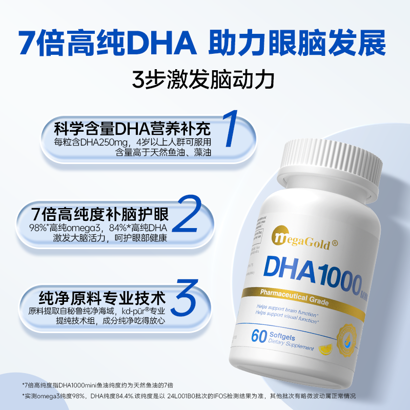 MegaGold 纯DHA MINI鱼油软胶囊60粒/120粒