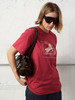 TR她热 小马邮差 铁锈红色复古印花做旧水洗宽松百搭T恤短袖 商品缩略图1