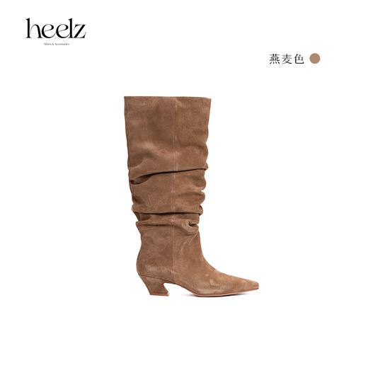 heelz设计师手工鞋履 ｜游牧风牛翻毛皮 堆堆长靴 4.5 公分 商品图3