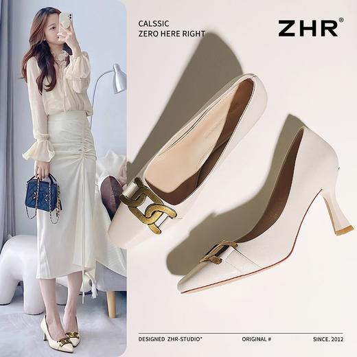 ZHR则则精致高跟鞋细跟通勤鞋高级尖头浅口单鞋性感气质女鞋耐磨 商品图1
