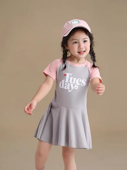 【孤品捡漏】G123女童灰色品粉色连衣裙-喜出 商品图2