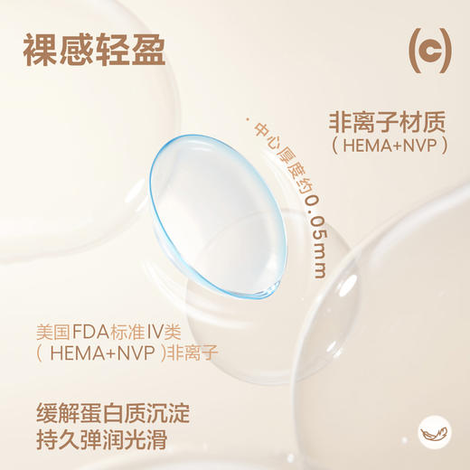 【轻薄透明片】COFANCY可糖燕麦小奶片隐形近视眼镜月抛2片装水凝胶水润透明片【下单即赠美瞳伴侣盒+护理液60ml*】 商品图3