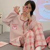敲好看【柔软亲肤！吸湿透气】睡衣女春秋冬季长袖长裤开衫套装韩版ins风加大码印花女士家居服套装。ra 商品缩略图2