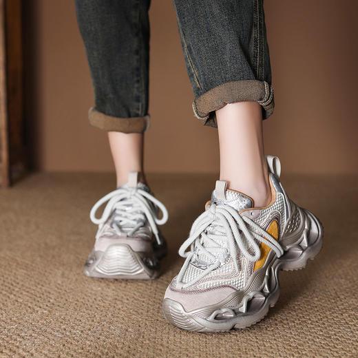 FR 85060休闲增高运动老爹鞋厚底透气网面鞋 商品图1