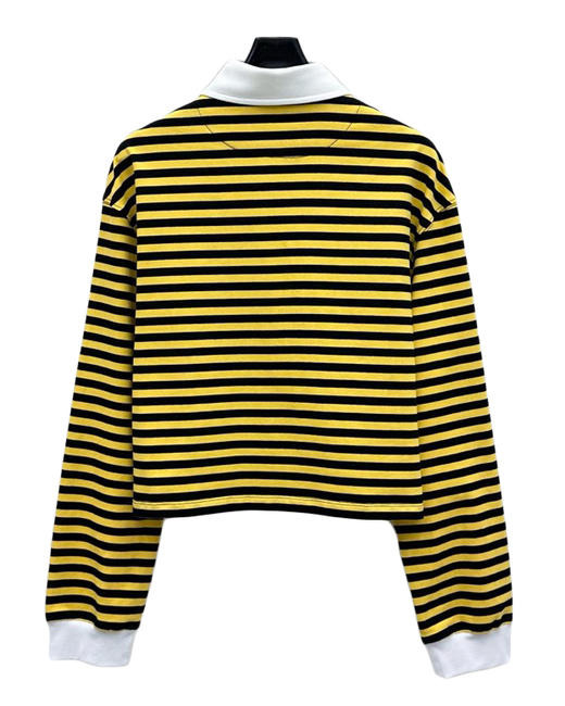 女款短款棉质条纹长袖polo衫017 商品图1