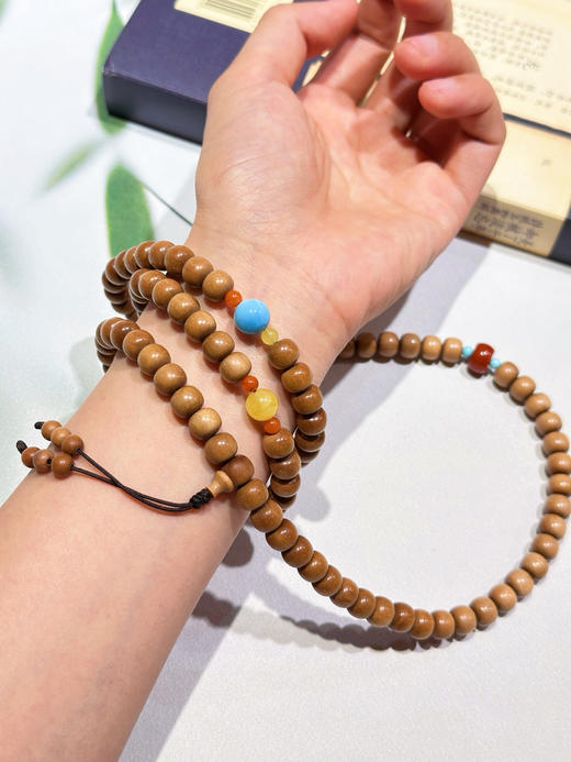 原创手工串制佛珠108粒奇楠沉香老山檀香佛珠念珠男女通用款 商品图6