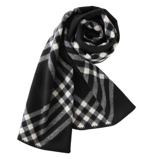三彩2025新款经典黑白格纹外搭方巾围巾干练精致度通勤保暖百搭女 商品图4