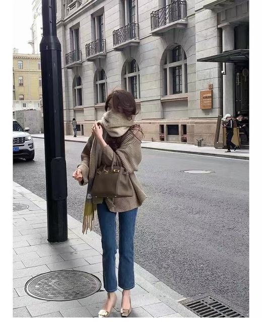 【孤品捡漏】（无腰带）G153咖色粗针开衫休闲裤-喜出 商品图4