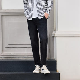 半身缘男裤 秋季合时尚体版型弹性松紧腰牛仔裤253301P10130055