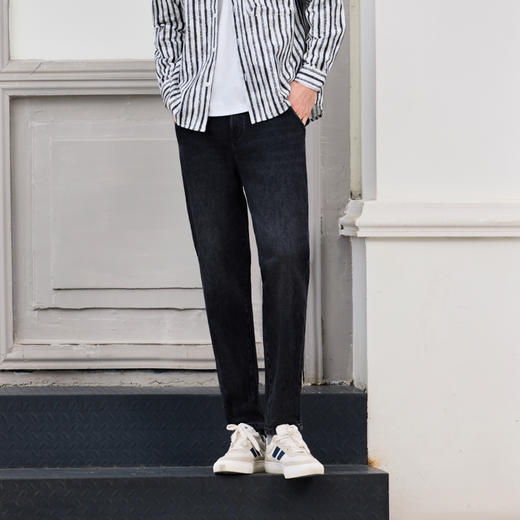 半身缘男裤 秋季合时尚体版型弹性松紧腰牛仔裤253301P10130055 商品图0