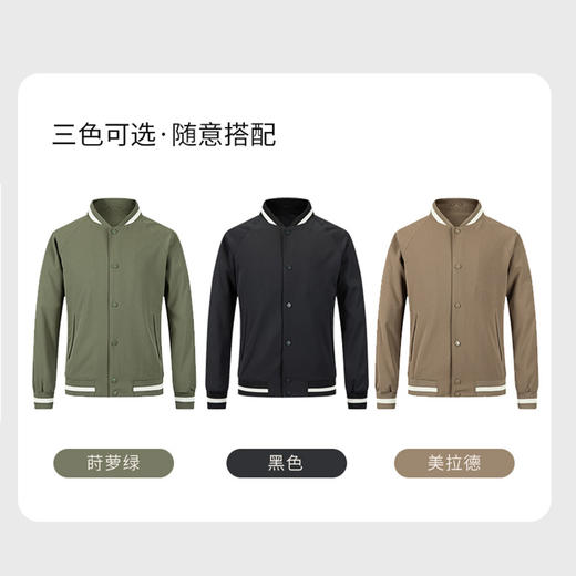 圣得西男士撞色条纹棒球领商务休闲夹克2025年秋季新款中青年茄克 商品图4