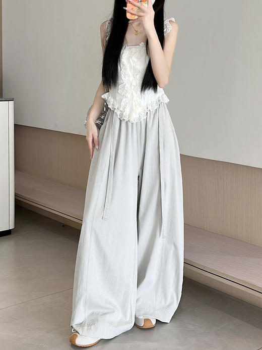 【YW】无忧购韩系运动风垂感百搭慵懒弯刀裤12585(截单后3-5天发货) 商品图1