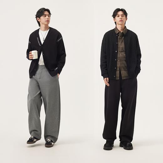 gxg.jeans男装 黑色基础通勤休闲长裤宽松直筒男士 25秋热卖 商品图4