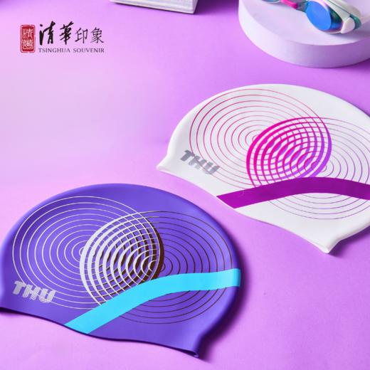清华文创硅胶时尚防水专业炫彩泳帽 商品图0