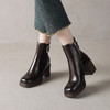 阿么手工女鞋超高跟洋气时髦短靴2025新款真皮靴子薄款7.5CM 商品缩略图2