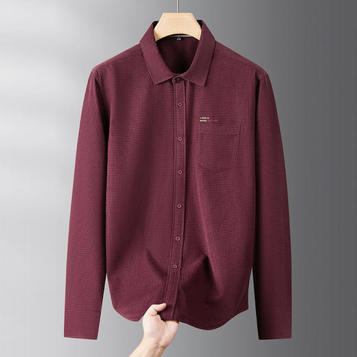 【100%棉】【DDS】大依优型大码衬衫男士纯棉衬衣长袖格子秋季新款男士加肥加大码商务通勤休闲衬衫高端抗皱免烫 商品图1