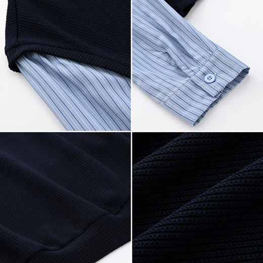 女装翻领配毛织拼接假两件衬衣-866C5232002 商品图2