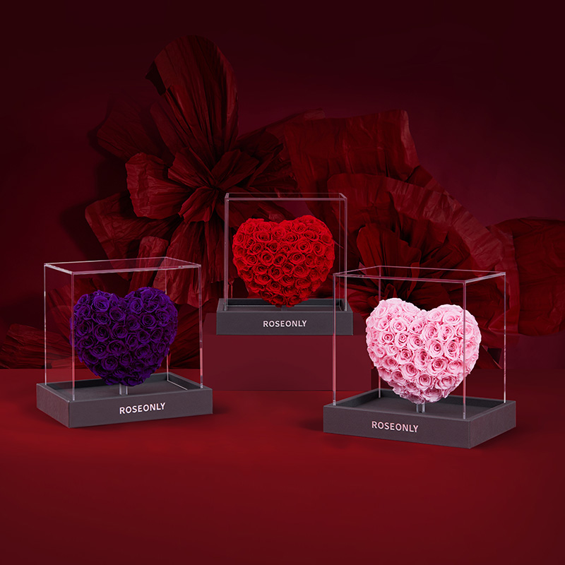 【告白神器】【怦然心动】ROSEONLY诺誓 高端定制礼品 永生玫瑰 怦然心动心形礼盒 送爱人专属礼物