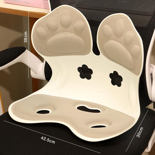 【一体承托！360科学护腰】久坐也能维持挺拔体态，猫爪床上靠背椅宿舍学生人体工学护腰坐垫靠背垫腰部支撑懒人座椅。ra 商品图6