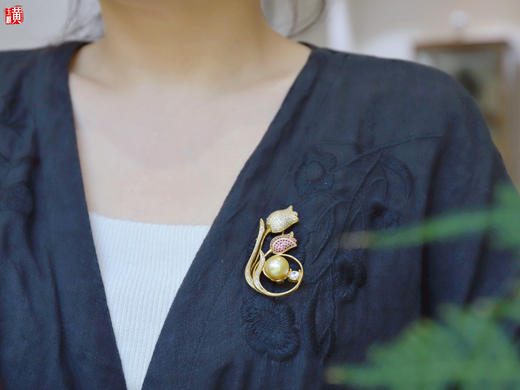 【花语】南洋金珍珠胸针 商品图5