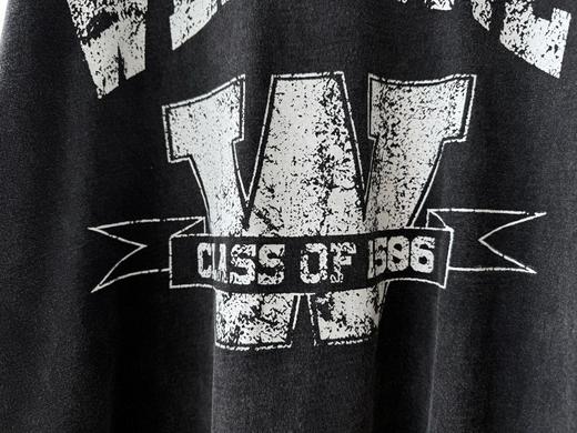 中性款纯棉做旧印花长袖T恤 商品图2