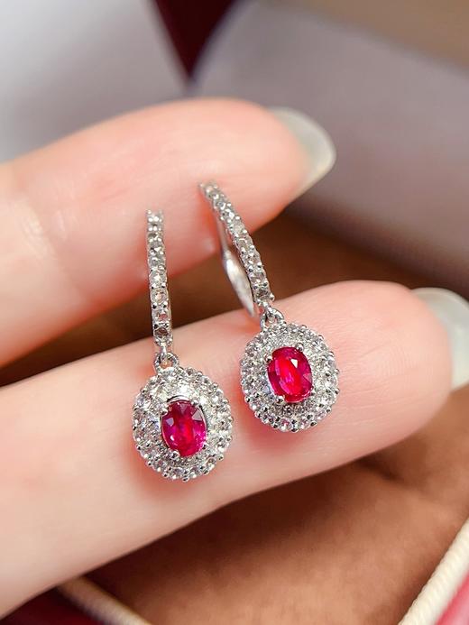0.5ct刻面红宝石耳坠 商品图1