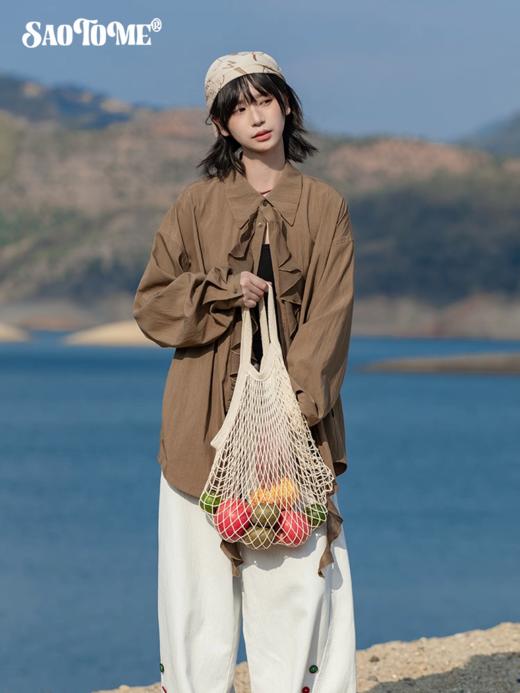 早乙女惠子saotome/STMCS252277/木耳边垂感长袖衬衫 商品图1
