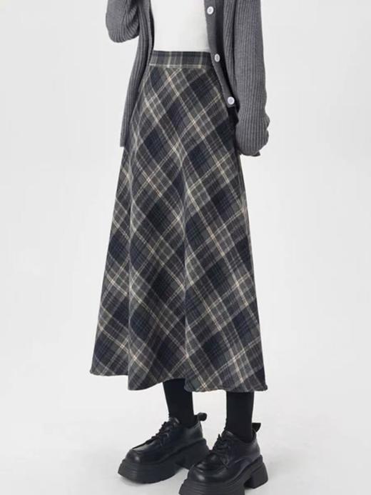 【孤品捡漏】G113灰色格子伞裙半身裙-喜出 商品图1