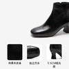 【静音系列】千百度粗高跟羊皮靴时装靴女通勤短靴子A25587070 商品缩略图3